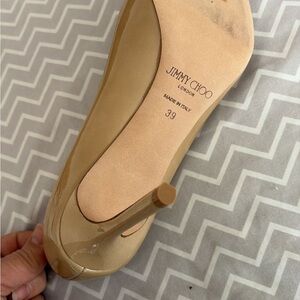 Jimmy Choo Nude Patent Leather Heels
